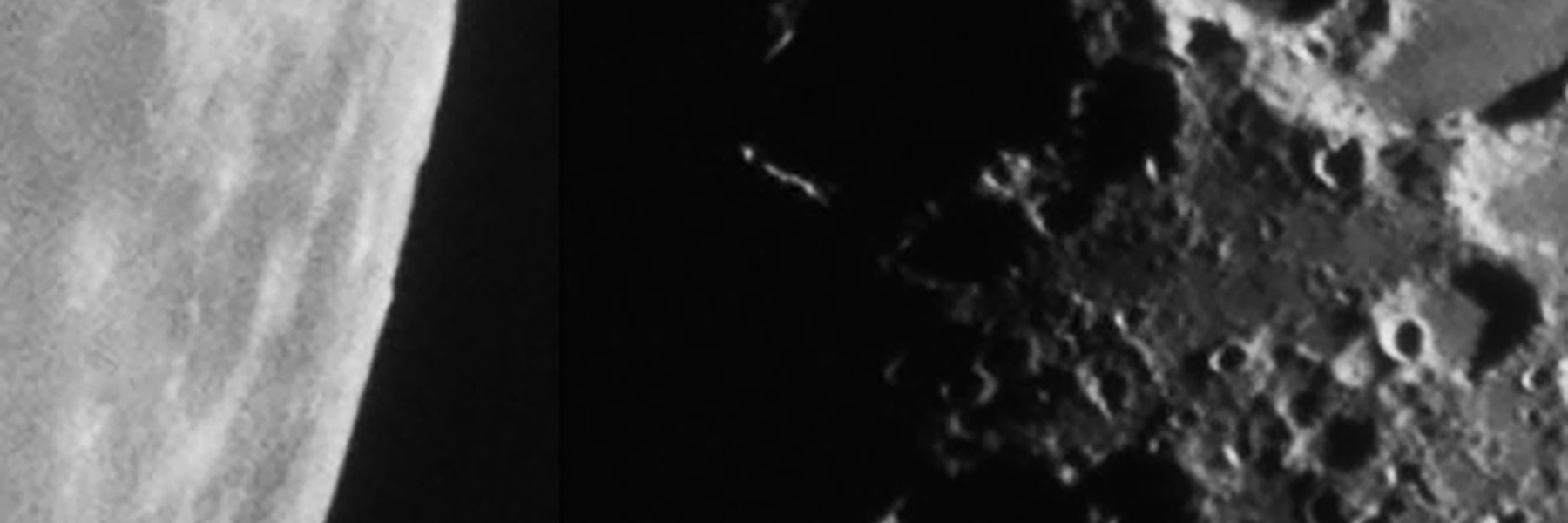 A close up of the moon.