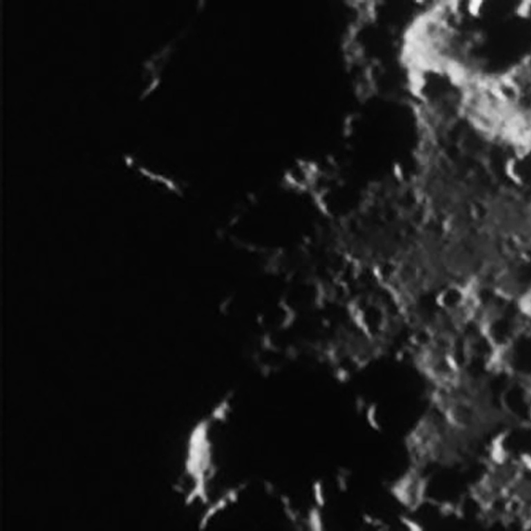 A close up of the moon.