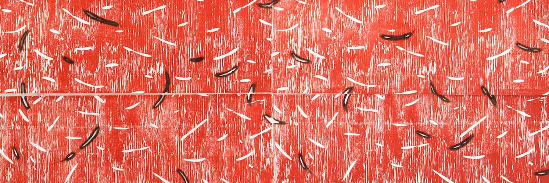 Red artwork.